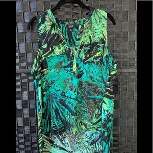Sleeveless Tropical high/low blouse by ana.